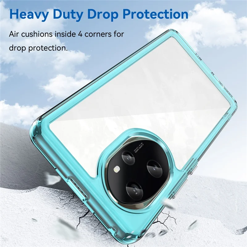 For Honor 100 Pro 5G Case Colorful Frame TPU + Acrylic Phone Cover - Transparent Blue