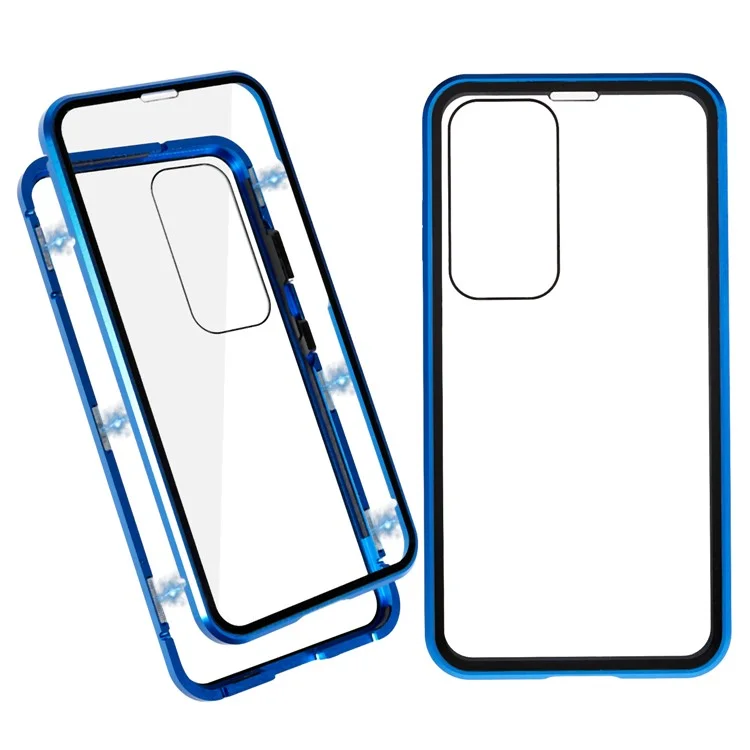 Für Samsung Galaxy S24+ Clear Case Magnetische Adsorption Vollkörpererschütterungsschutz Telefonabdeckung - Blau