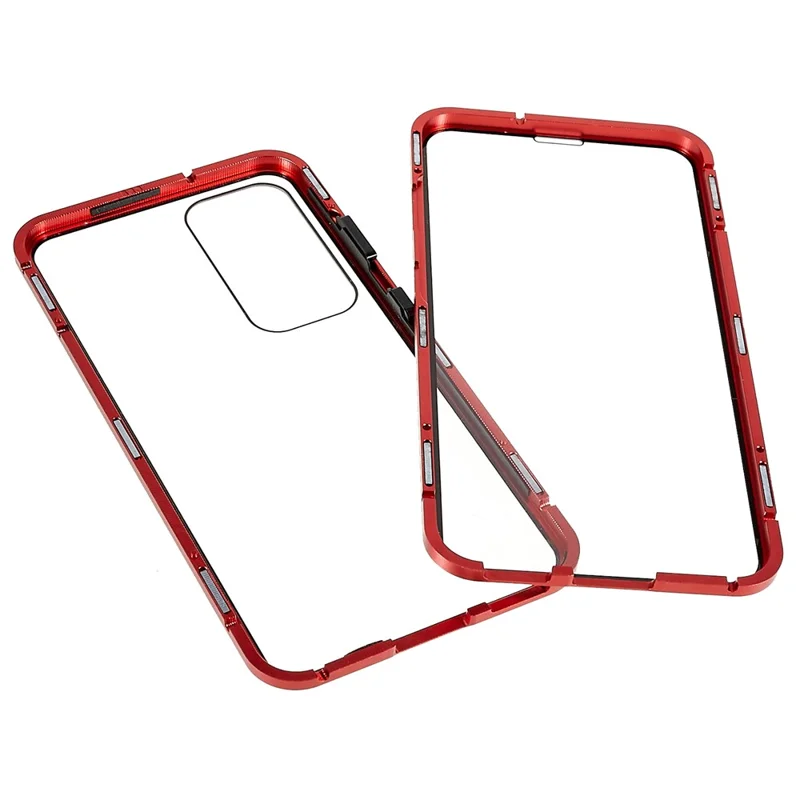 For Samsung Galaxy S25+ / S24+ Full Body Case Magnetic Tempered Glass Double-Sided Phone Case - Red