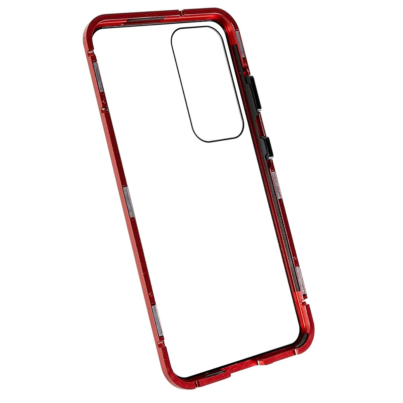 For Samsung Galaxy S25+ / S24+ Full Body Case Magnetic Tempered Glass Double-Sided Phone Case - Red