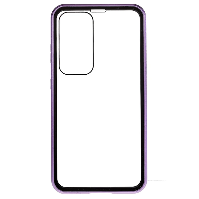 For Samsung Galaxy S25+ / S24+ Full Body Case Magnetic Tempered Glass Double-Sided Phone Case - Purple