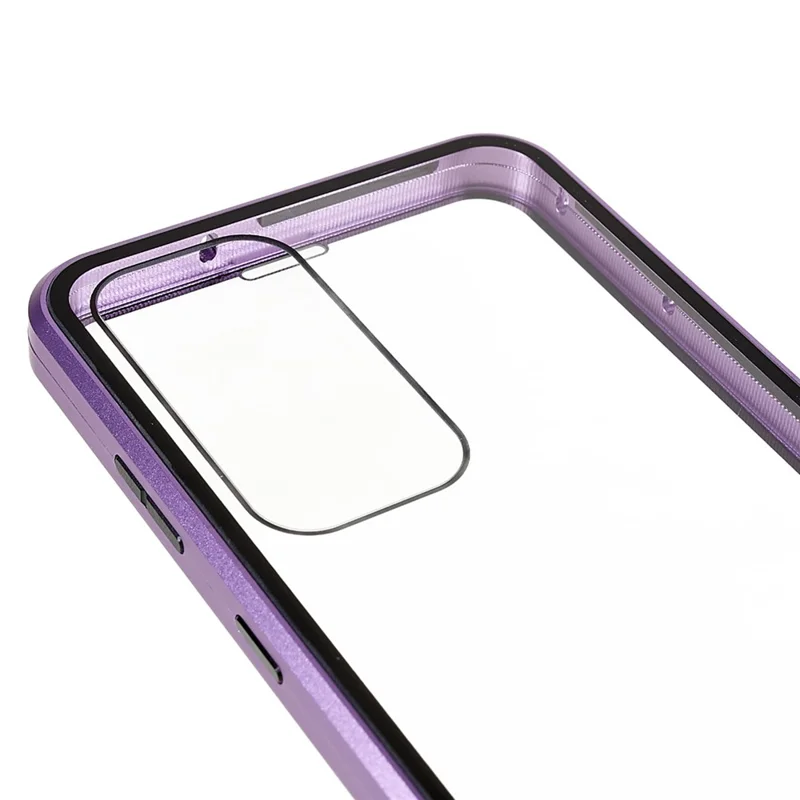 For Samsung Galaxy S25+ / S24+ Full Body Case Magnetic Tempered Glass Double-Sided Phone Case - Purple