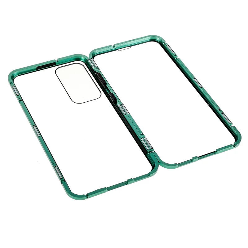 For Samsung Galaxy S25+ / S24+ Full Body Case Magnetic Tempered Glass Double-Sided Phone Case - Green
