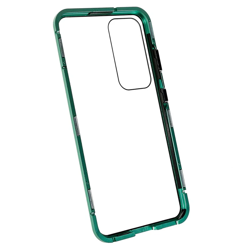 For Samsung Galaxy S25+ / S24+ Full Body Case Magnetic Tempered Glass Double-Sided Phone Case - Green