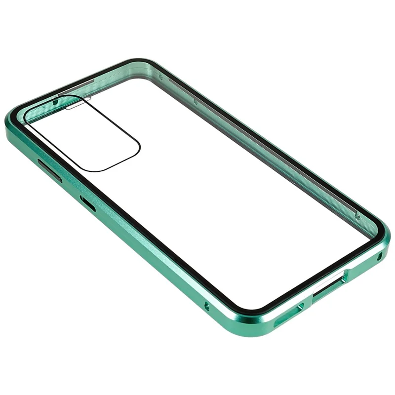 For Samsung Galaxy S25+ / S24+ Full Body Case Magnetic Tempered Glass Double-Sided Phone Case - Green
