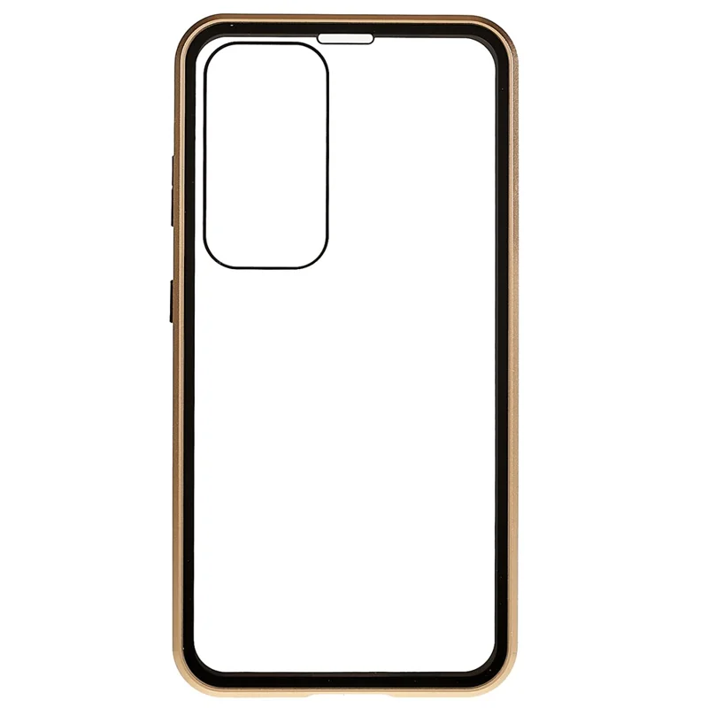 For Samsung Galaxy S25+ / S24+ Full Body Case Magnetic Tempered Glass Double-Sided Phone Case - Gold
