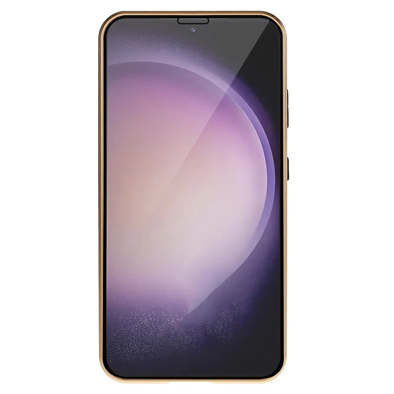 For Samsung Galaxy S25+ / S24+ Full Body Case Magnetic Tempered Glass Double-Sided Phone Case - Gold