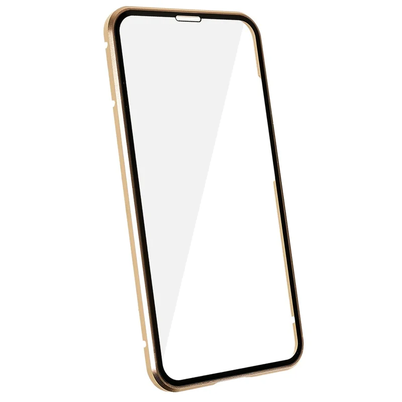 For Samsung Galaxy S25+ / S24+ Full Body Case Magnetic Tempered Glass Double-Sided Phone Case - Gold