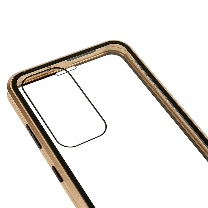 For Samsung Galaxy S25+ / S24+ Full Body Case Magnetic Tempered Glass Double-Sided Phone Case - Gold