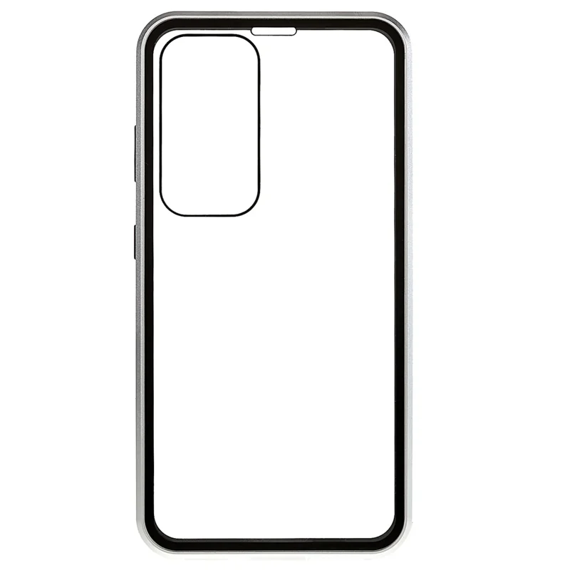 For Samsung Galaxy S25+ / S24+ Full Body Case Magnetic Tempered Glass Double-Sided Phone Case - Silver
