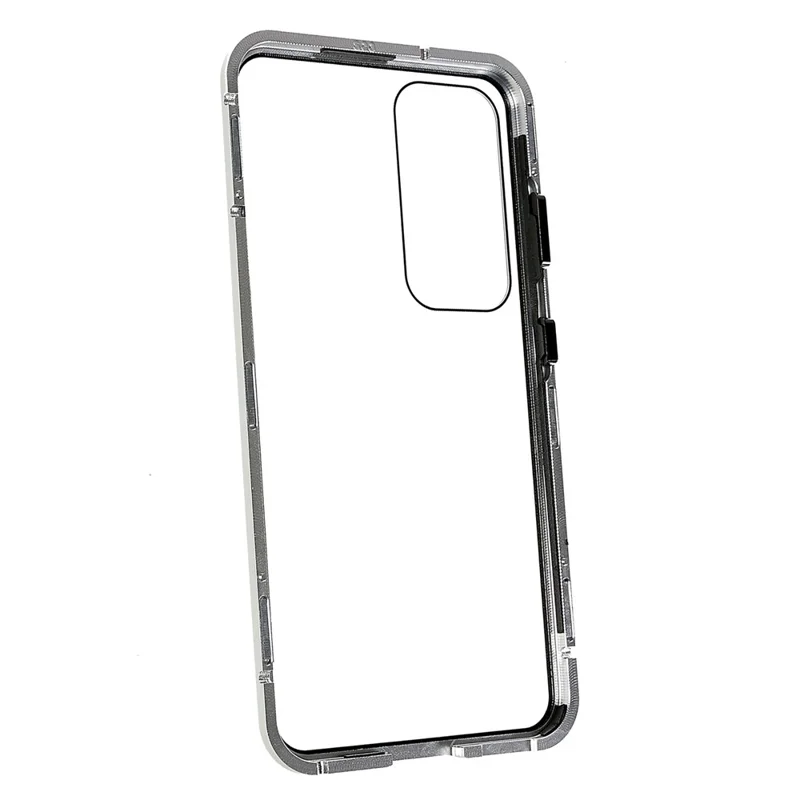 For Samsung Galaxy S25+ / S24+ Full Body Case Magnetic Tempered Glass Double-Sided Phone Case - Silver