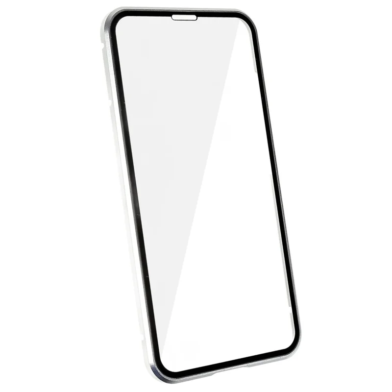For Samsung Galaxy S25+ / S24+ Full Body Case Magnetic Tempered Glass Double-Sided Phone Case - Silver