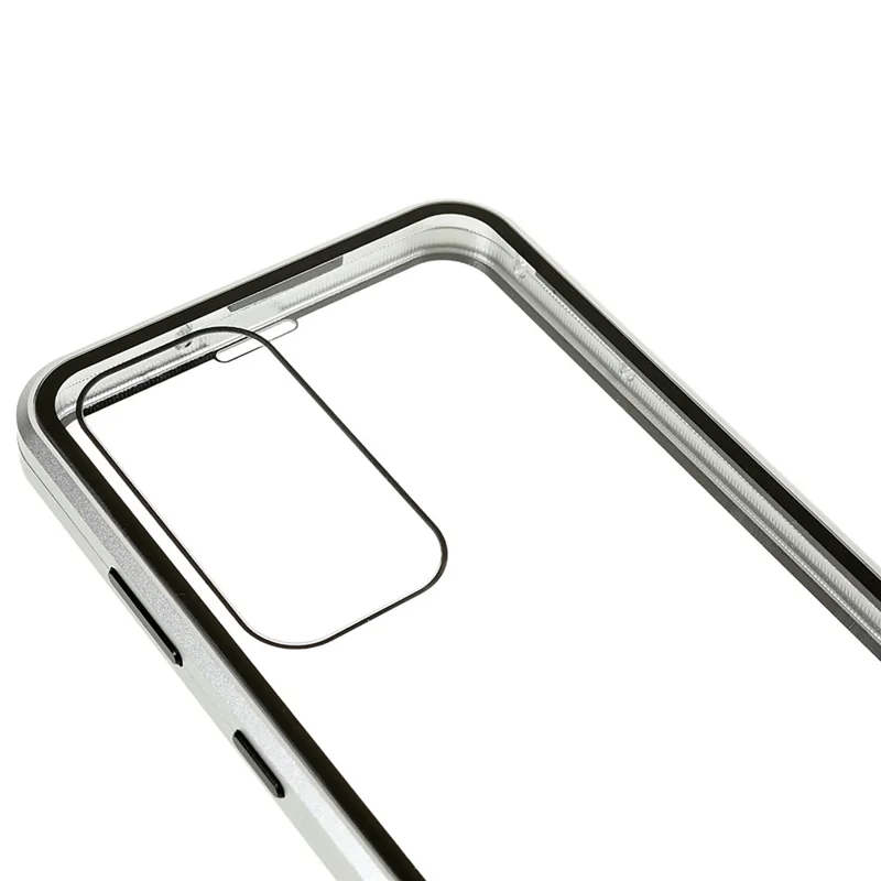 For Samsung Galaxy S25+ / S24+ Full Body Case Magnetic Tempered Glass Double-Sided Phone Case - Silver