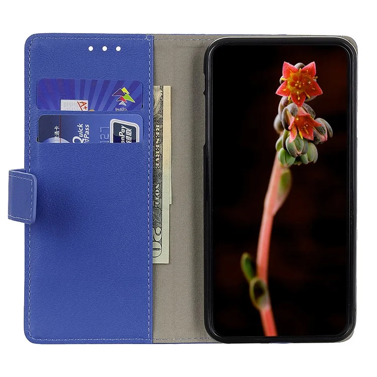 Чехол-книжка из искусственной кожи для Samsung Galaxy A55 5G с функцией подставки и защитой от царапин - голубой