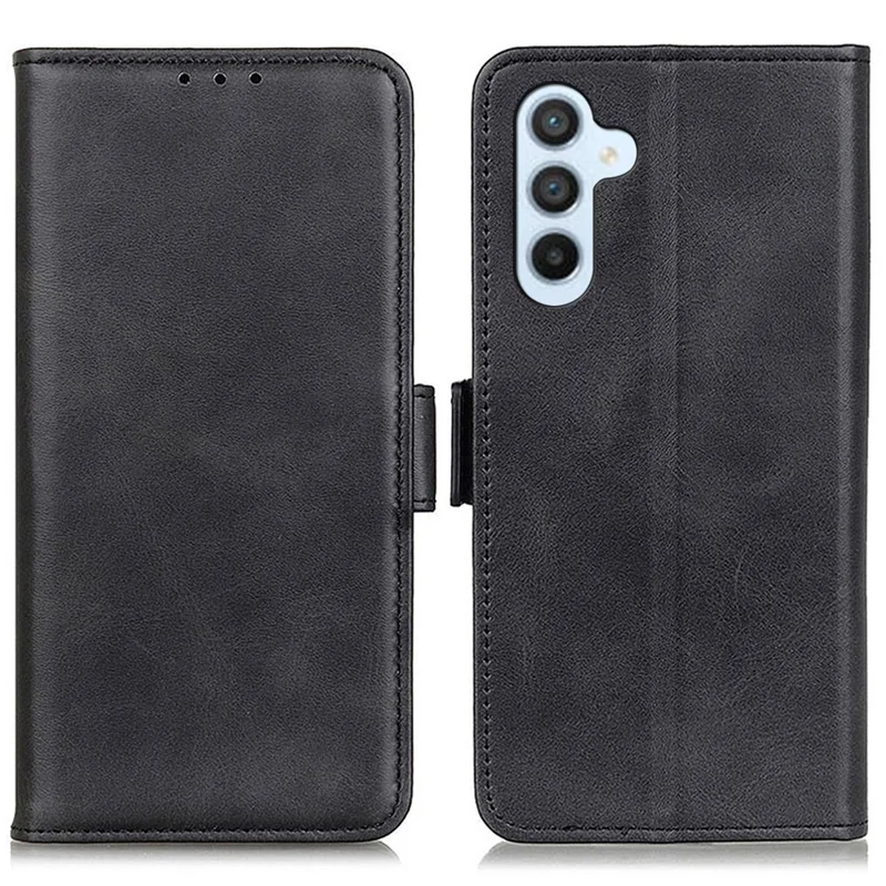 PU-Lederhülle für Samsung Galaxy A55 5G Brieftasche Smartphone-Ständer - Schwarz