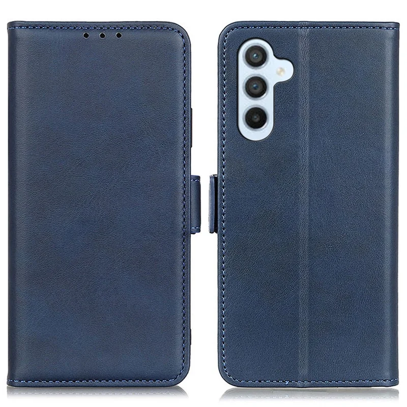 PU Leather Phone Case for Samsung Galaxy A55 5G Wallet Phone Stand Cover - Blue
