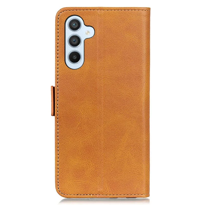 PU Leather Phone Case for Samsung Galaxy A55 5G Wallet Phone Stand Cover - Yellow