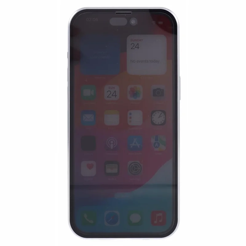 For iPhone 13 Pro Max Magnetic Case Anti-Spy Tempered Glass Double-Sided Phone Cover - Silver