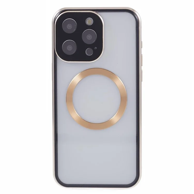 Per iPhone 13 Pro Case Double-Sided Tempered Glass Anti-Peep Cover Compatible with MagSafe - Gold