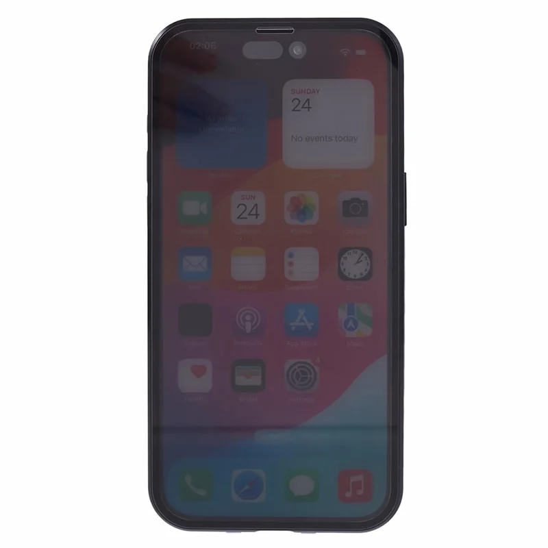 For iPhone 13 Pro Case Double-Sided Tempered Glass Anti-Peep Cover Compatible with MagSafe - Black