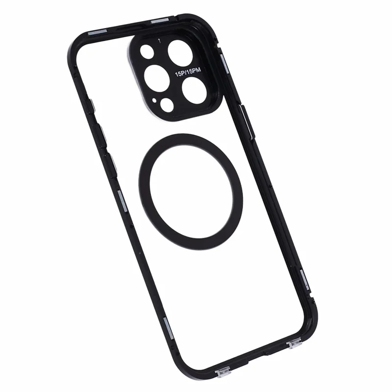 For iPhone 13 Pro Case Double-Sided Tempered Glass Anti-Peep Cover Compatible with MagSafe - Black