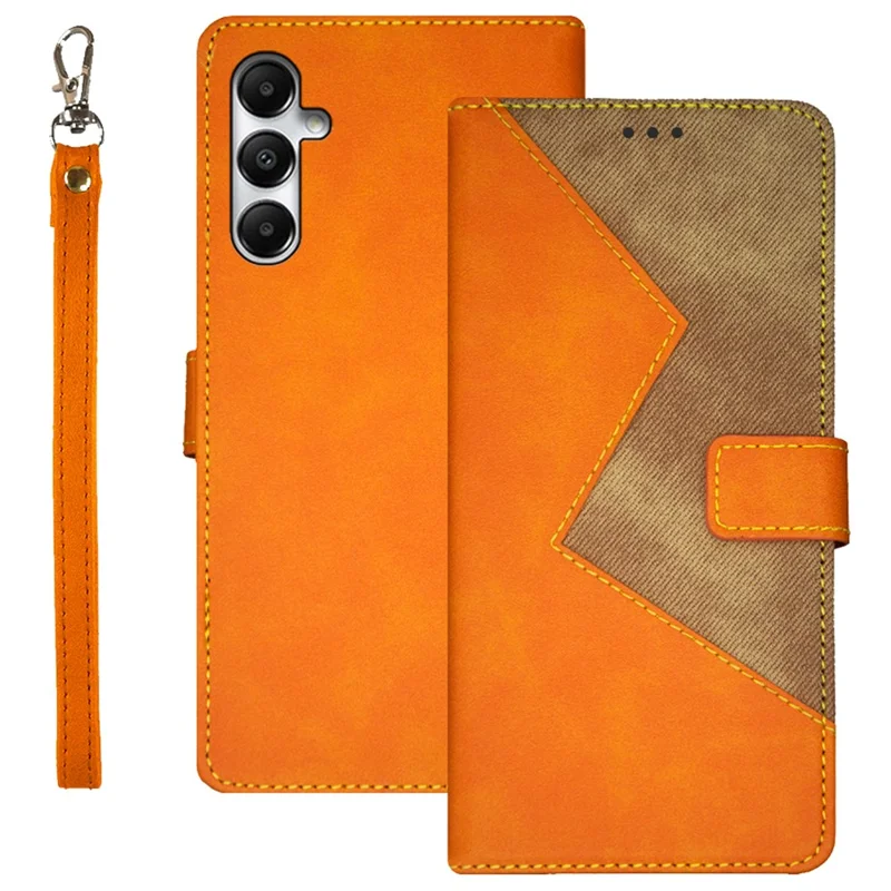 IDEWEI For Samsung Galaxy A55 5G Case PU Leather Flip Cover with Card Holder - Yellow