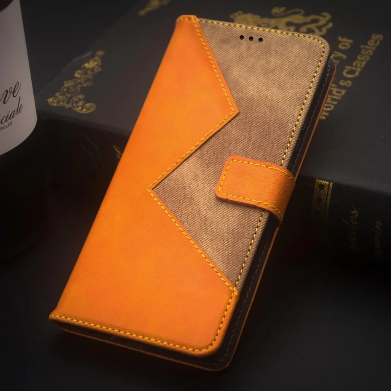 IDEWEI For Samsung Galaxy A55 5G Case PU Leather Flip Cover with Card Holder - Yellow