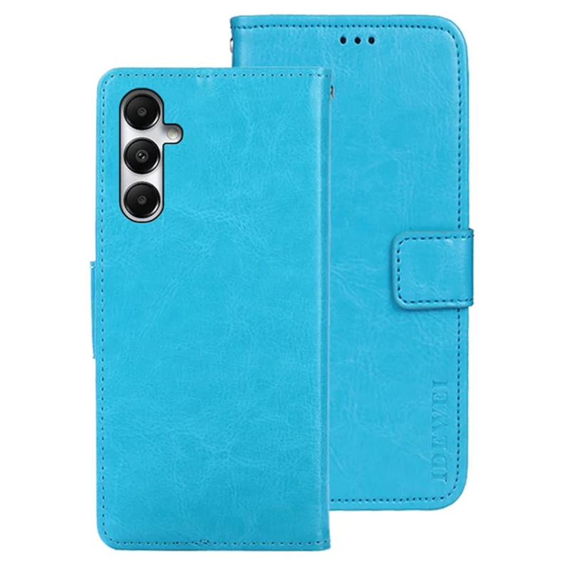 IDEWEI For Samsung Galaxy A55 5G Leather Case Stand Flip Cover Wallet - Sky Blue