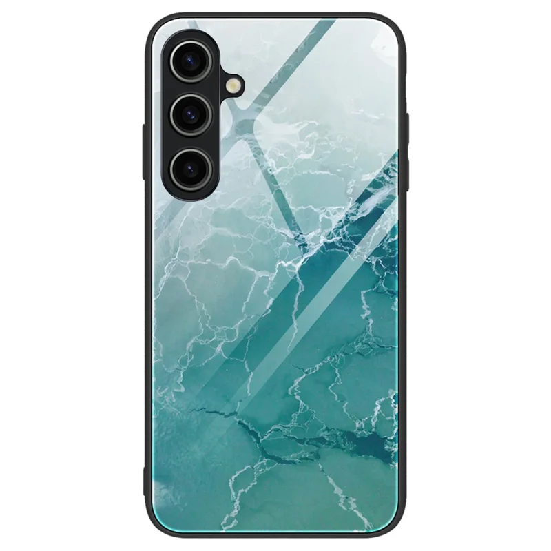 For Samsung Galaxy A55 5G Case Marble Painted TPU+PC+Tempered Glass Protective Cover - DL04