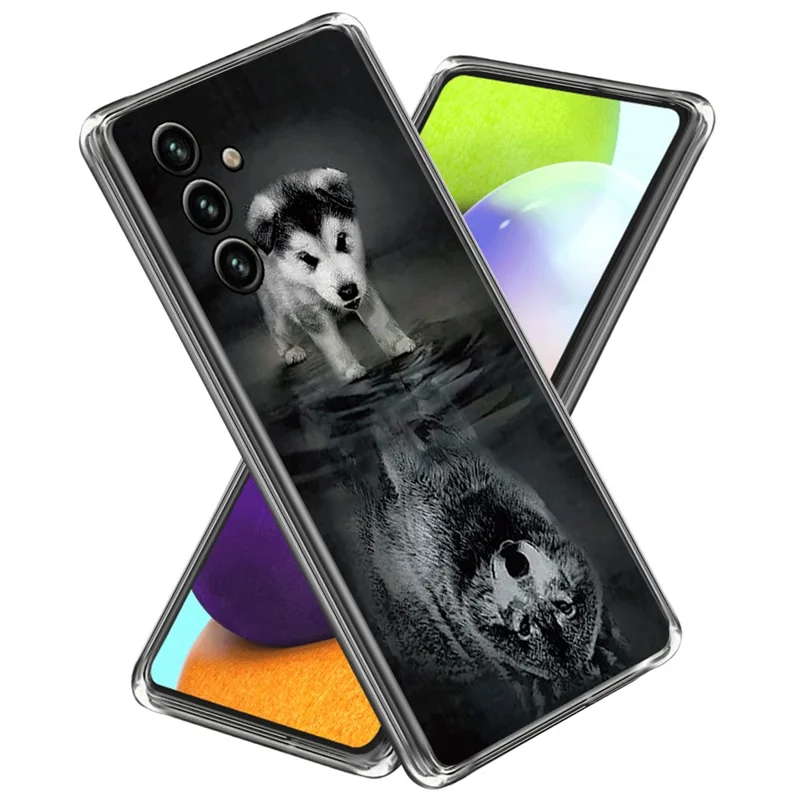 For Samsung Galaxy A55 5G Case Pattern Printed TPU Slim Phone Cover - Dog and Wolf