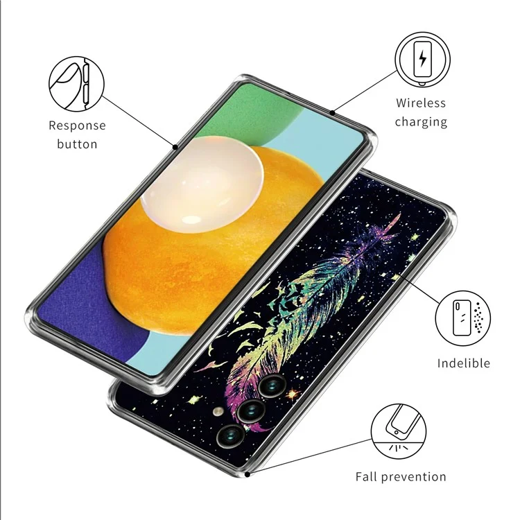 Para Samsung Galaxy A55 5G TPU Case IMD Pattern Printing Phone Back Cover - Pena