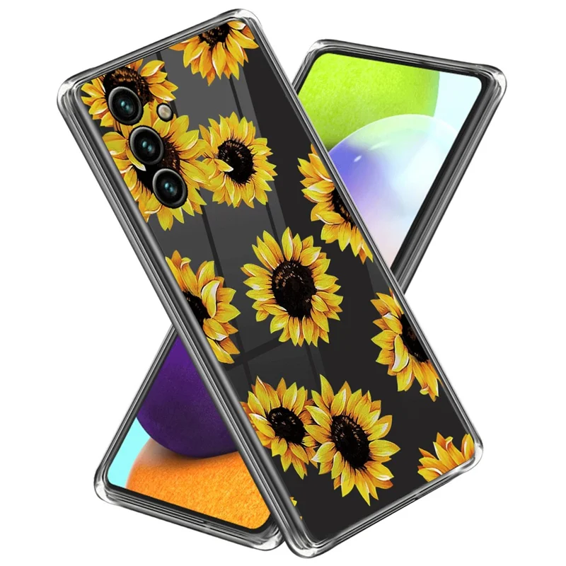 For Samsung Galaxy A55 5G TPU Case IMD Pattern Printing Phone Back Cover - Sunflowers