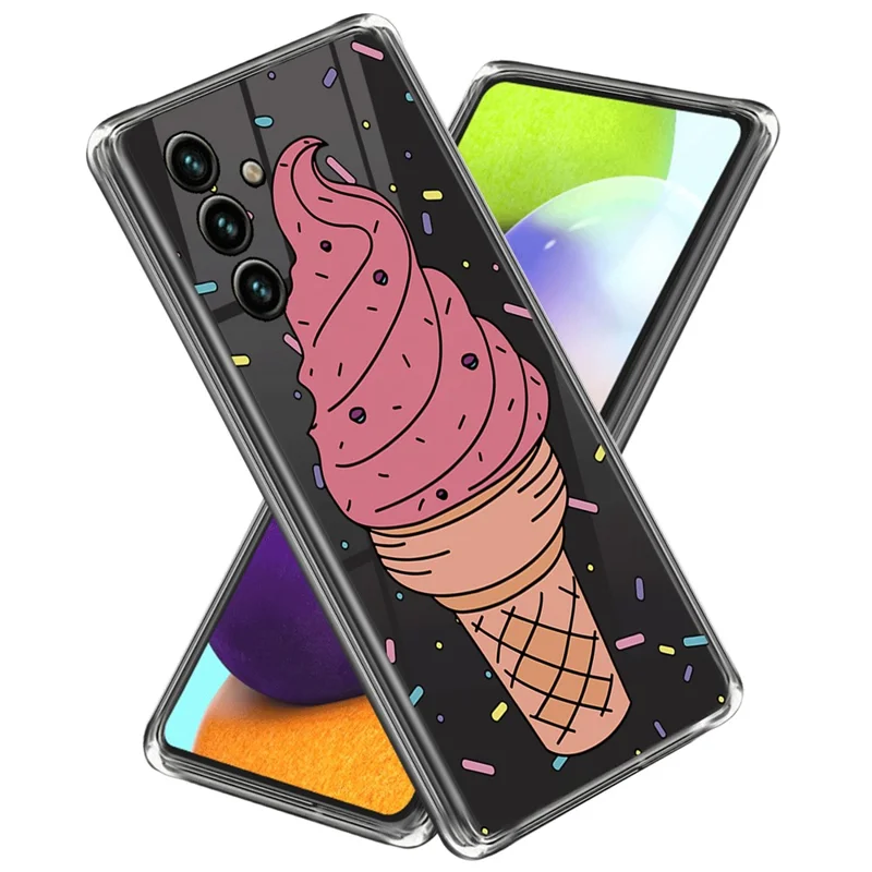 For Samsung Galaxy A55 5G Cell Phone Case Pattern Printed Soft TPU Shell - Ice Cream