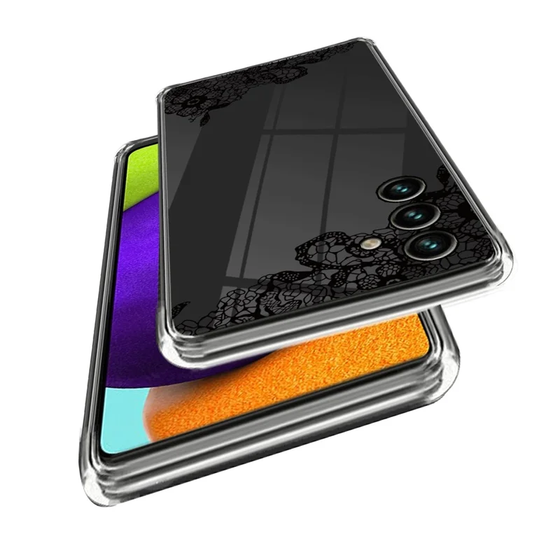 Folia na telefon komórkowy Samsung Galaxy A55 5G z nadrukiem, miękka obudowa z tworzywa TPU – Koronkowy kwiat
