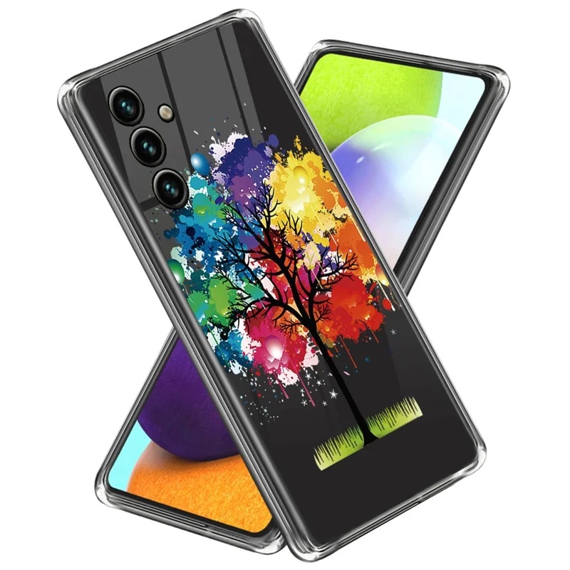 For Samsung Galaxy A55 5G Case Slim TPU IMD Pattern Printed Phone Cover - Colorful Tree