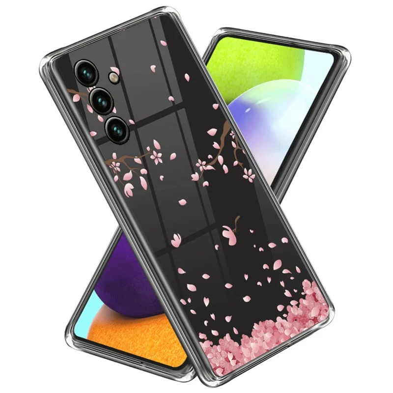 For Samsung Galaxy A55 5G Cell Phone Case Pattern Printing Shockproof TPU Protective Shell - Sakura