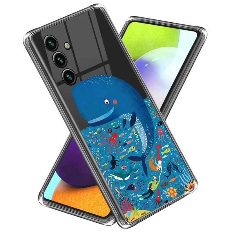 For Samsung Galaxy A55 5G Cell Phone Case Pattern Printing Shockproof TPU Protective Shell - Whale