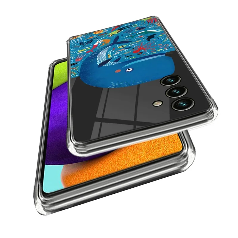 For Samsung Galaxy A55 5G Cell Phone Case Pattern Printing Shockproof TPU Protective Shell - Whale