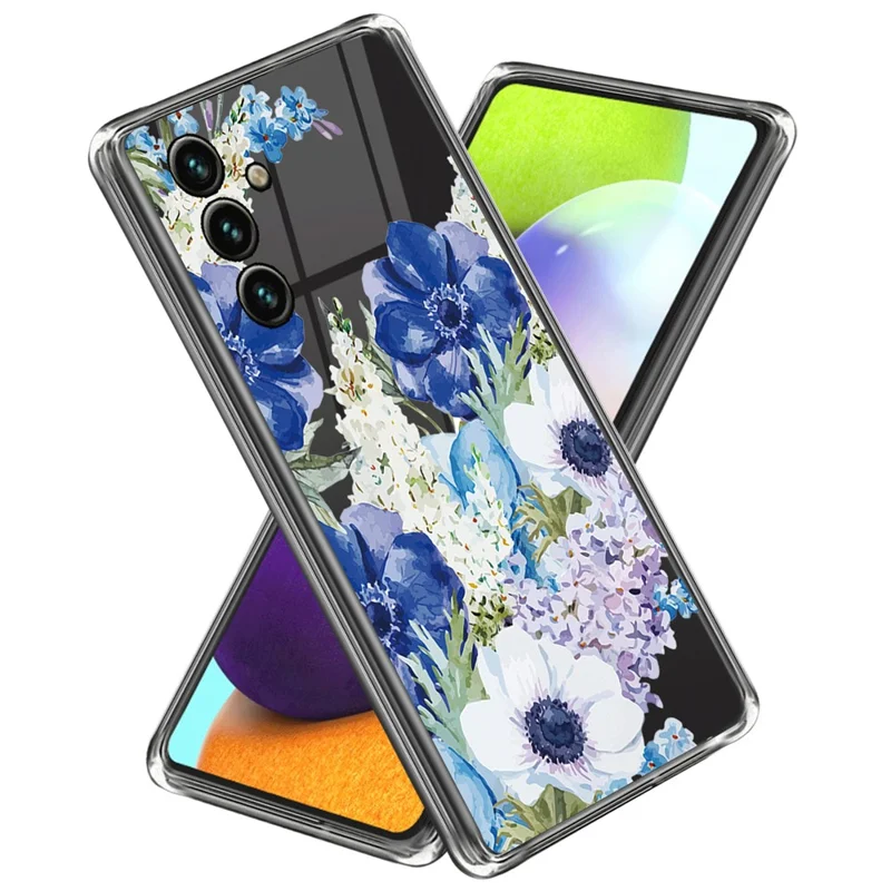 For Samsung Galaxy A55 5G Cell Phone Case Pattern Printing Shockproof TPU Protective Shell -  Flowers