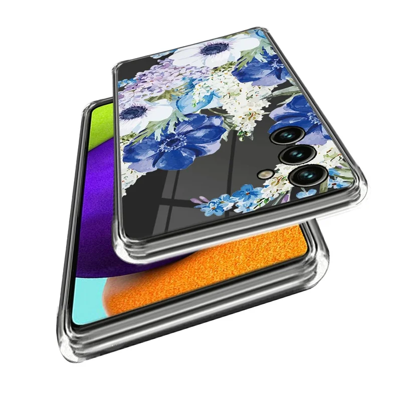 For Samsung Galaxy A55 5G Cell Phone Case Pattern Printing Shockproof TPU Protective Shell -  Flowers