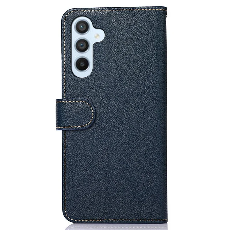 KHAZNEH Para Samsung Galaxy A55 5G Flip Stand Phone Cover Bloqueio RFID Capa de Telefone de Couro PU - Azul