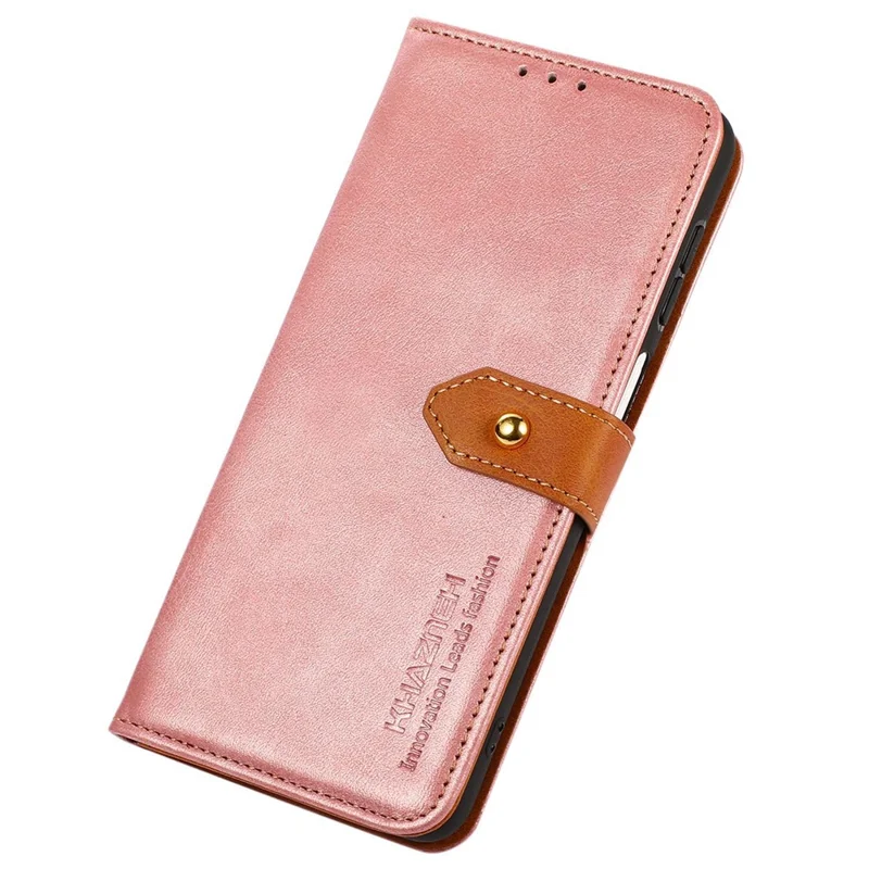 KHAZNEH For Samsung Galaxy A55 5G Case Anti-Scratch PU Leather Phone Protective Shell Cover - Rose Gold