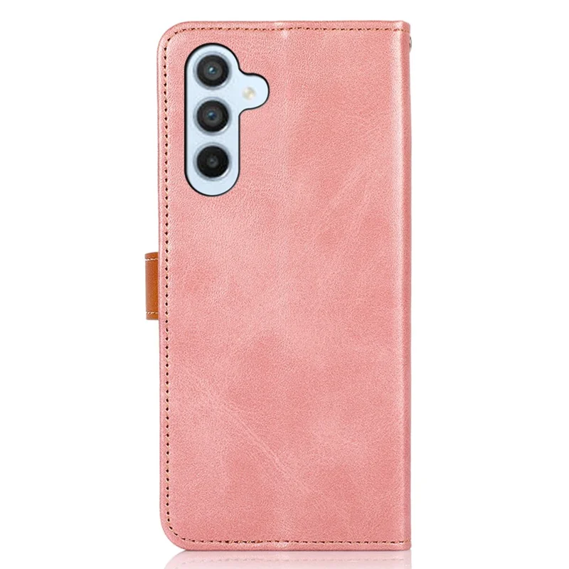 KHAZNEH For Samsung Galaxy A55 5G Case Anti-Scratch PU Leather Phone Protective Shell Cover - Rose Gold