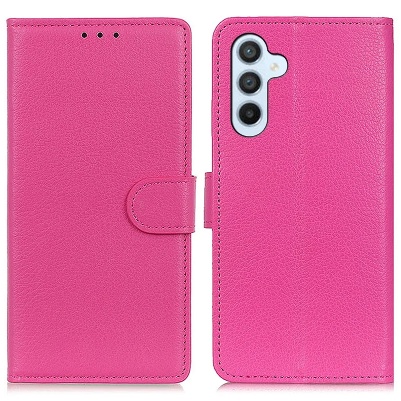 For Samsung Galaxy A55 5G Cell Phone Case PU Leather Wallet Drop-proof Phone Stand Cover - Rose