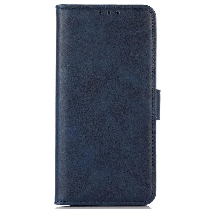 For Samsung Galaxy A55 5G Case Cowhide Texture Shockproof Stand Wallet Cell Phone Cover - Blue