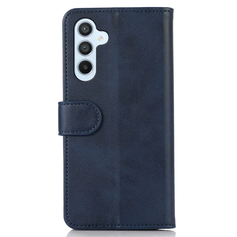 For Samsung Galaxy A55 5G Case Cowhide Texture Shockproof Stand Wallet Cell Phone Cover - Blue