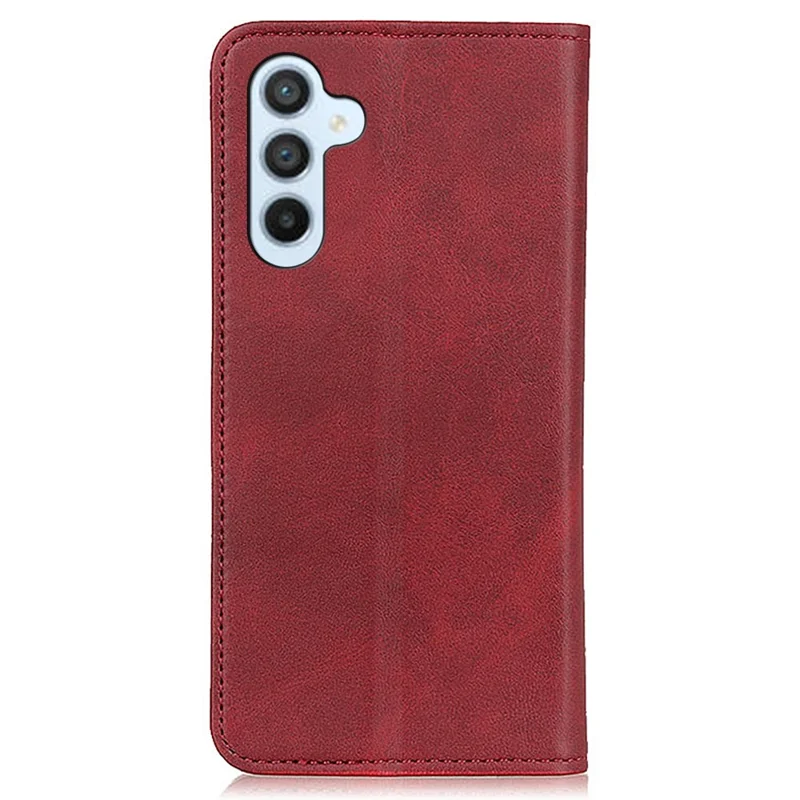 Для Samsung Galaxy A55 5G Split Leather Magnetic Phone Case Cowhide Texture Wallet Cover - Красный