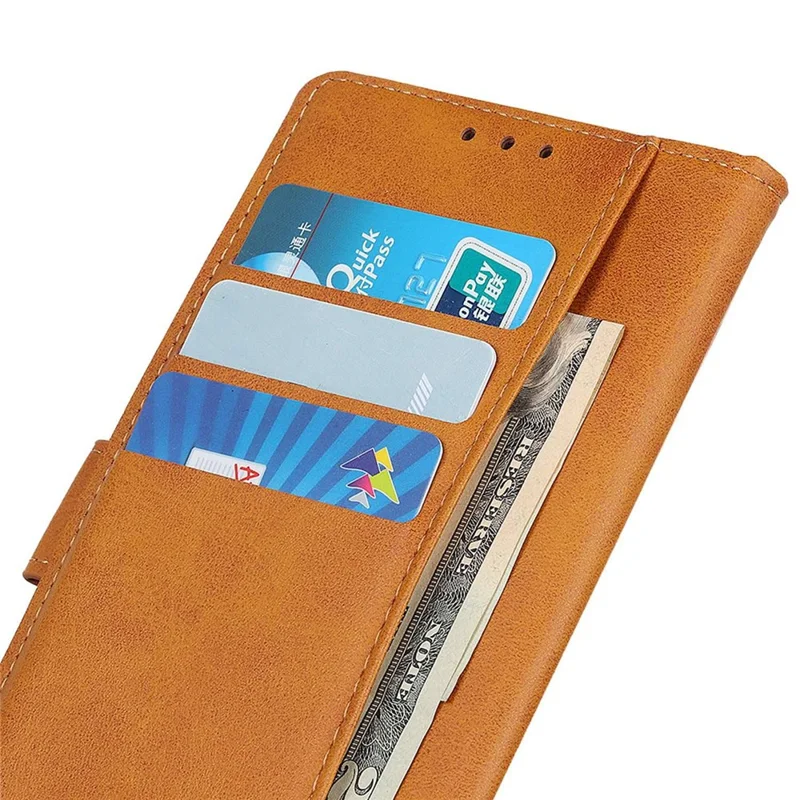 Для Samsung Galaxy A55 5G PU Leather Mobile Phone Case Magnetic Stand Cover - Brown