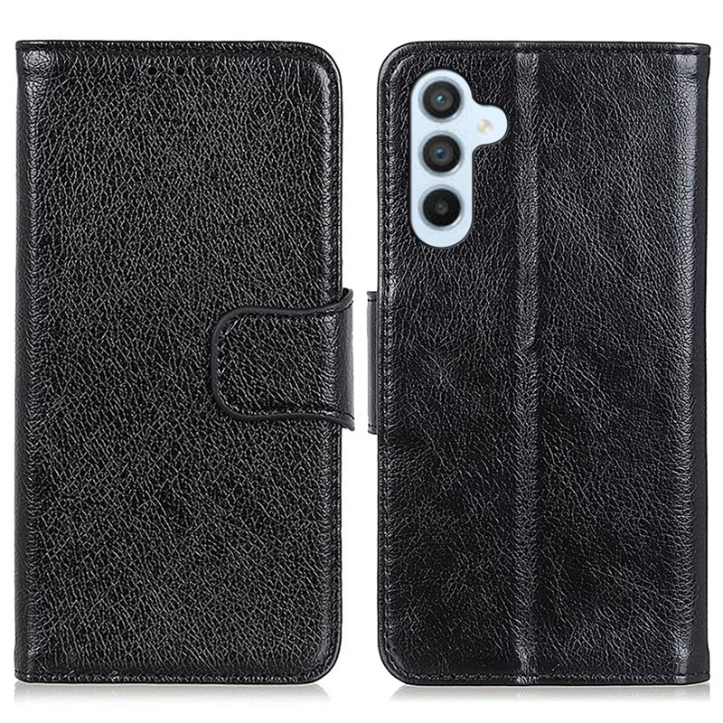 For Samsung Galaxy A55 5G Case Split Leather Cover Nappa Texture Cell Phone Phone Shell - Black