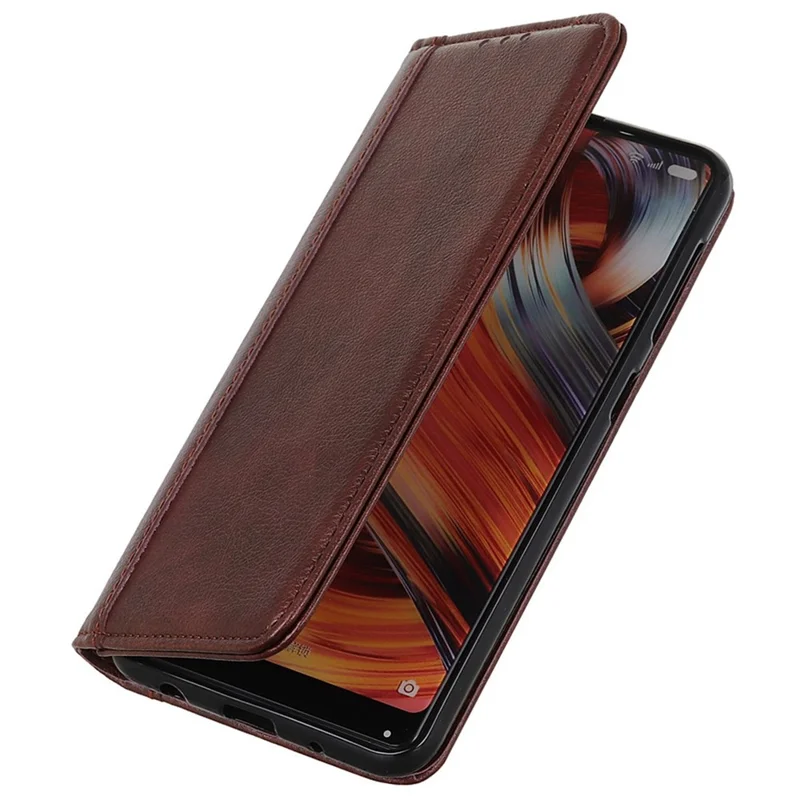 For Samsung Galaxy A55 5G Case Stable Stand Split Leather Cell Phone Cover - Brown